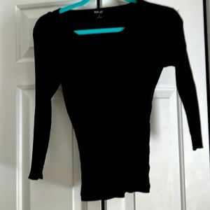 Textured black top neck